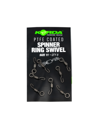KORDA MATÉRIEL BAS DE LIGNE TPTFE COATED SPINNER RING SWIVEL SIZE 11 KORDA