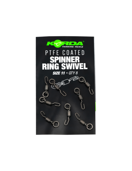 KORDA MATÉRIEL BAS DE LIGNE TPTFE COATED SPINNER RING SWIVEL SIZE 11 KORDA