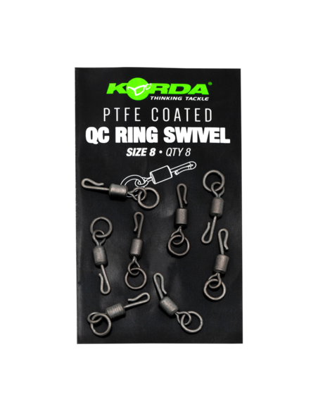 KORDA PTFE COATED QC RING SWIVEL SIZE 8 KORDA