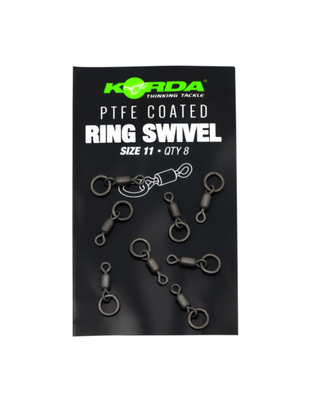 KORDA ONDERLIJNMATERIAAL PTFE COATED RING SWIVEL SIZE 11
