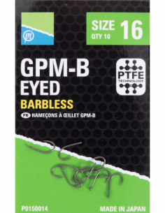 PRESTON HAMEÇONS GPM-B EYED BARBLESS HOOK PRESTON