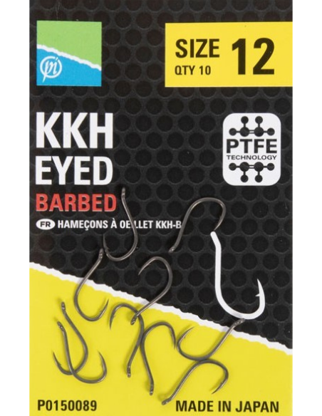 PRESTON HAMEÇONS KKH EYED BARBED HOOK PRESTON