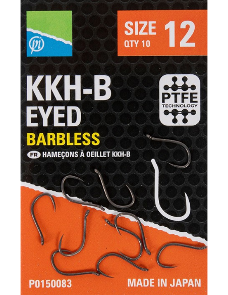 PRESTON HAMEÇONS KKH-B EYED BARBLESS HOOK PRESTON