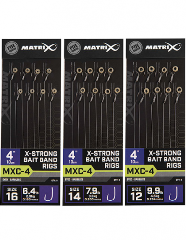 MATRIX ONDERLIJN MXC-4 X-STRONG BAIT BAND RIGS 4"/10CM MATRIX ONDERLIJN MXC-4 X-STRONG BAIT BAND RIGS 4"/10CM