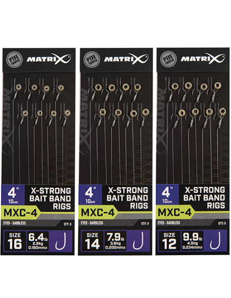 MATRIX ONDERLIJN MXC-4 X-STRONG BAIT BAND RIGS 4"/10CM