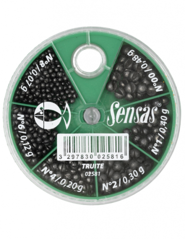 SENSAS PLOMBS BOITE STANDARD TRUITE SENSAS