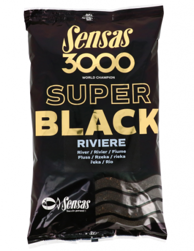 SENSAS 3000 AMORCE SUPER BLACK RIVIÈRE 1KG