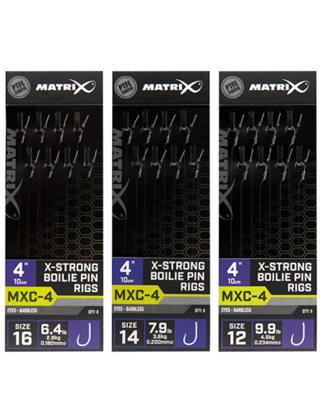 MATRIX BAS DE LIGNE MXC-4 X-STRONG BOILIE PIN RIGS 4"/10CM