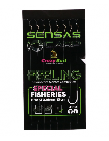 SENSAS BAS DE LIGNE MONTEES METHOD CRAZY BAIT 4210 15CM