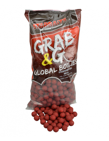 STARBAITS BOILIES GRAB&GO GLOBAL BOILIES STRAWBERRY JAM 14MM STARBAITS