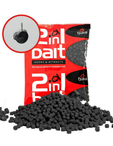 FJUKA BAIT PELLETS HOOK & FEED 2IN1 BLACK 5MM FJUKA BAIT