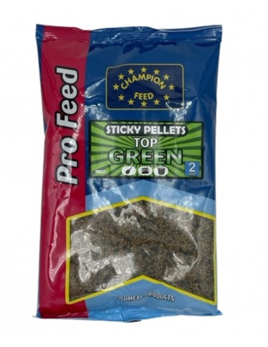 CHAMPION FEED STICKY PELLETS TOP GREEN 2MM 650GR CHAMPION FEED