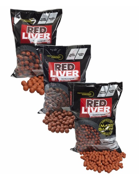 STARBAITS BOILIES PERFORMANCE CONCEPT MASS BAITING RED LIVER  3KG STARBAITS
