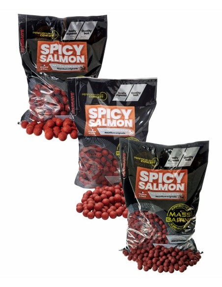 STARBAITS BOILIES PERFORMANCE CONCEPT MASS BAITING SPICY SALMON  3KG STARBAITS