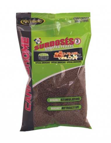 FUN FISHING OVERGEDOSEERT VOERKORRELS 3MM CARAMEL & VANILLA 700GR