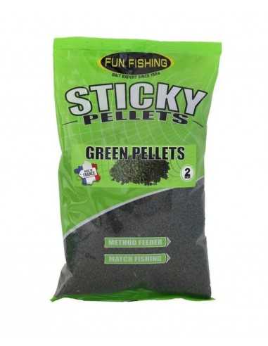 FUN FISHING STICKY PELLETS GREEN PELLET 2MM 700GR FUN FISHING