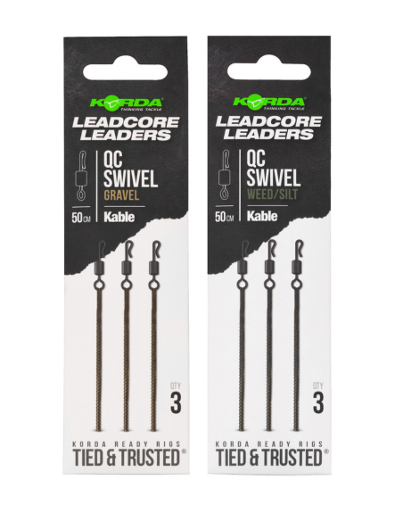 KORDA ONDERLIJN KABLE LEADCORE QC SWIVEL 50CM KORDA