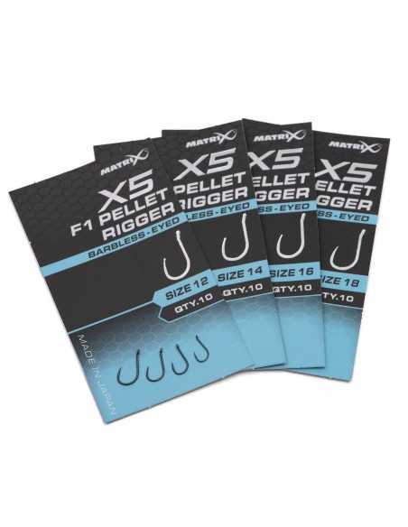 MATRIX HAMEÇON X5 F1 PELLET RIGGER EYED BARBLESS MATRIX