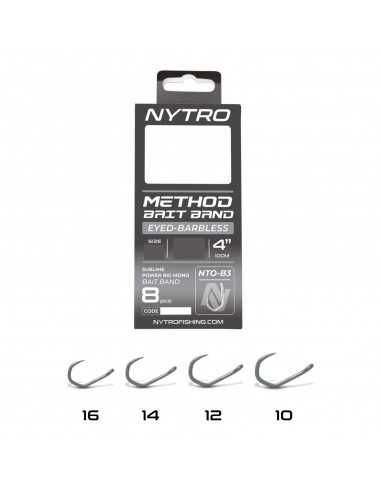 NYTRO BAS DE LIGNE NTO-B3 BARBLESS METHOD BAIT BAND 4"/10CM NYTRO