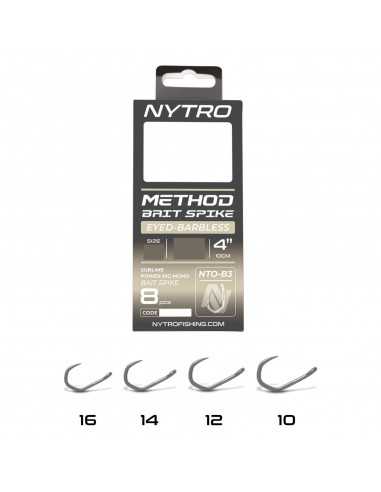 NYTRO BAS DE LIGNE NTO-B3 BARBLESS METHOD BAIT SPIKE 4"/10CM NYTRO