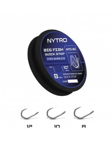 NYTRO ONDERLIJN NTO-B3 BARBLESS BIG FISH QUICK STOP 10"/25CM NYTRO