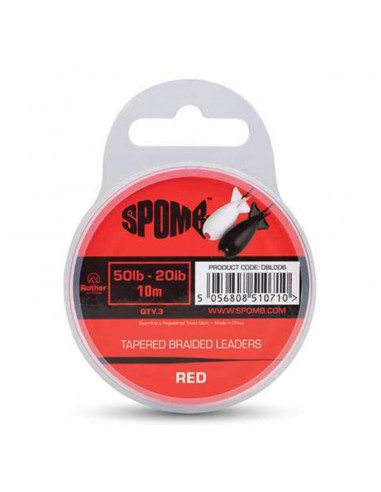 FOX SPOMB TAPERED BRAIDED LEADERS RED...