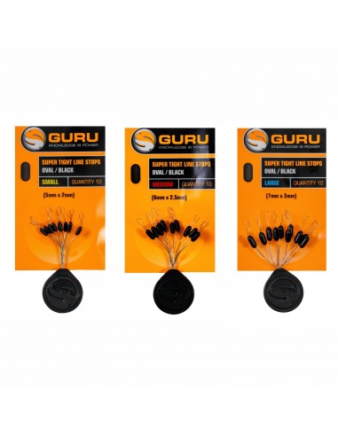 GURU SUPER TIGHT LINE STOPS OVAL BLACK GURU