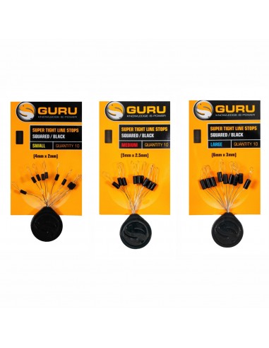 GURU SUPER TIGHT LINE STOPS SQUARED BLACK GURU