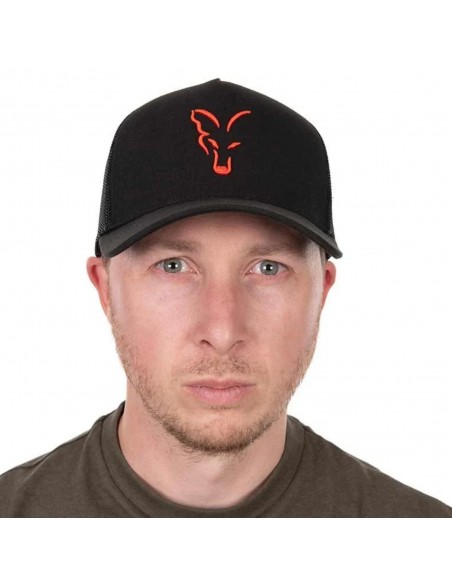 FOX COLLECTION TRUCKER CAP BLACK/ORANGE FOX
