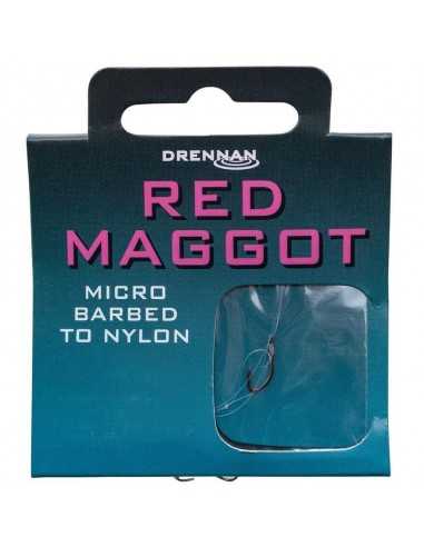 DRENNAN ONDERLIJN RED MAGGOT - HOOKS TO NYLON - BARBED DRENNAN