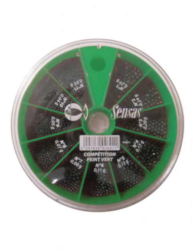 SENSAS BOITE PLOMBS PEINTS COMPÉTITION 11 CASES SENSAS