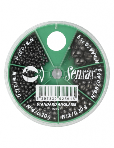 SENSAS PLOMBS BOITE STANDARD ANGLAISE SENSAS