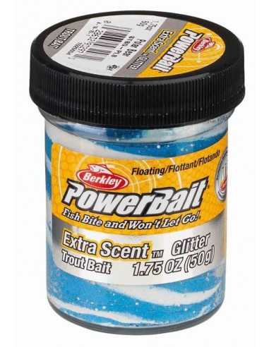 BERKLEY TROUT BAIT PASTA SWIRL - POLAR BEAR BLAUW/WIT