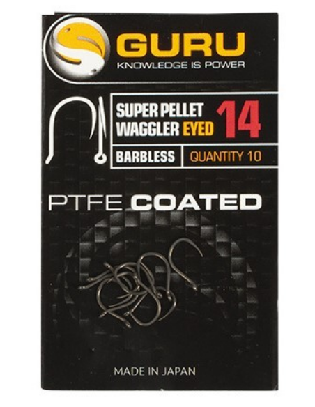 GURU HAKEN SUPER PELLET WAGGLER HOOK BARBLESS/EYED